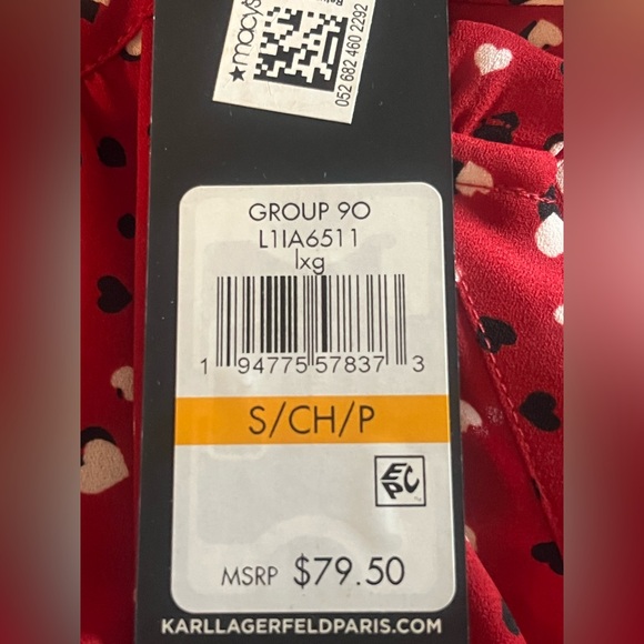 Karl Lagerfeld Red Polka Dot Blouse - Picture 5 of 6